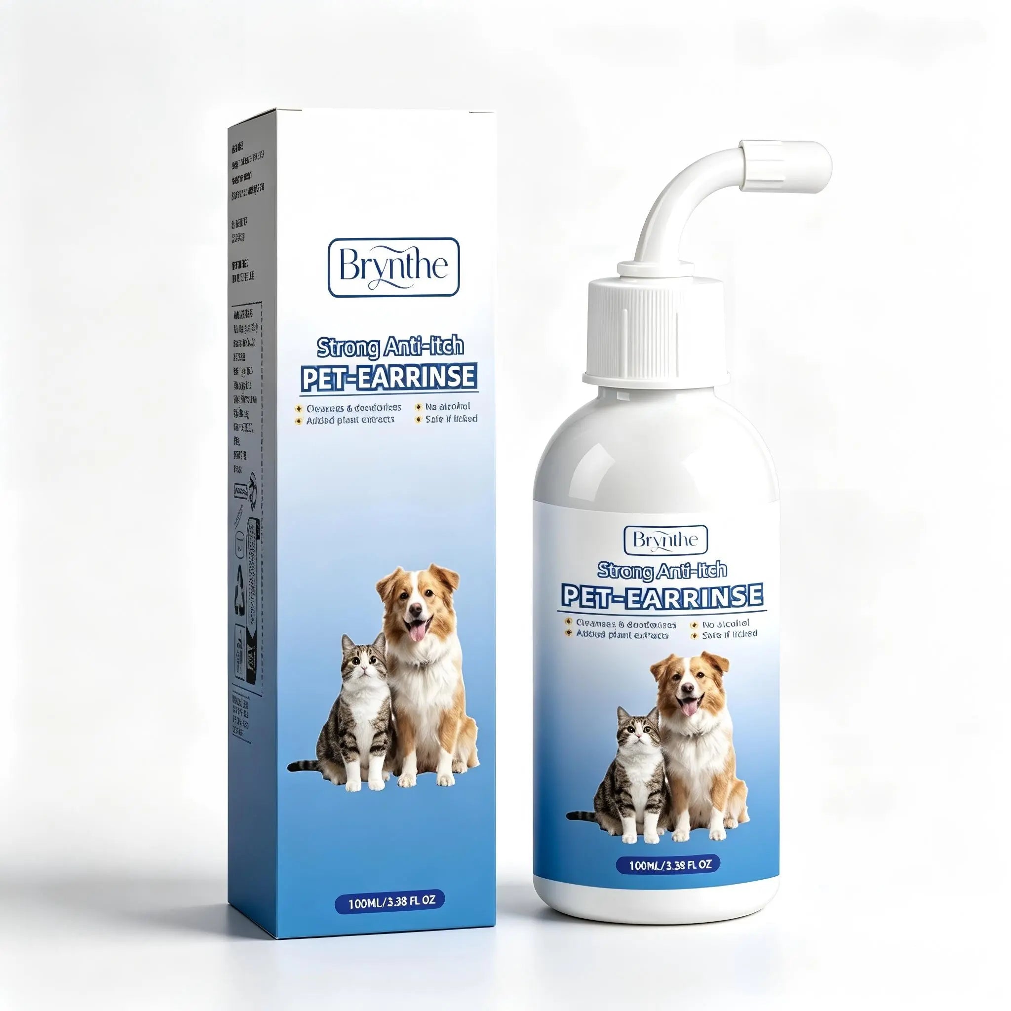 Gentle Pet Ear Wash - The Ultimate Odor-Free Solution for Your Dogs & Cats